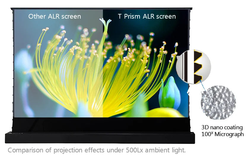 72-150 inch floor rising projector screen.