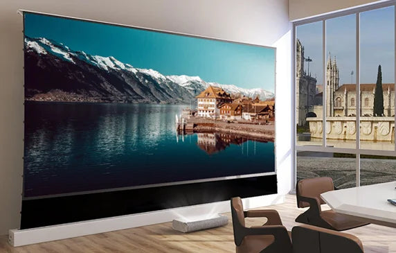 72-150 inch floor rising projector screen.