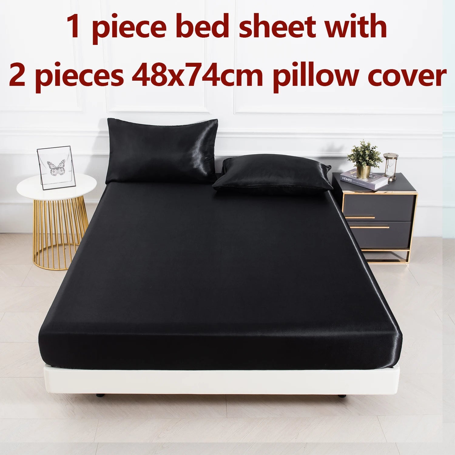 3pc Soft, comfortable, breathable Color Fitted Sheet Set 1 bed sheet with 2 pillow cover.