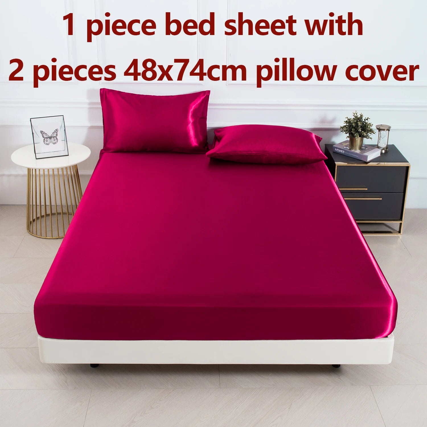 3pc Soft, comfortable, breathable Color Fitted Sheet Set 1 bed sheet with 2 pillow cover.