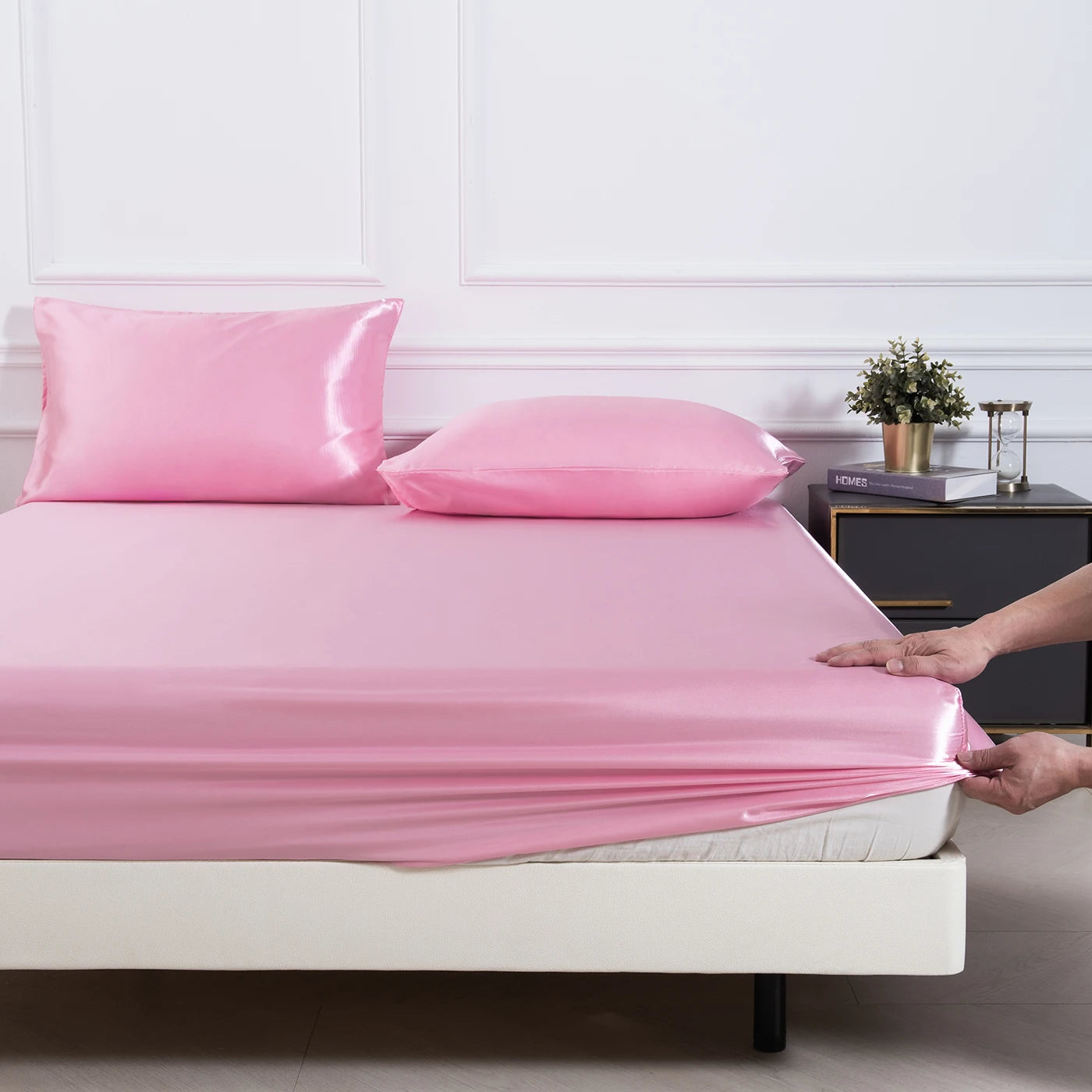 3pc Soft, comfortable, breathable Color Fitted Sheet Set 1 bed sheet with 2 pillow cover.