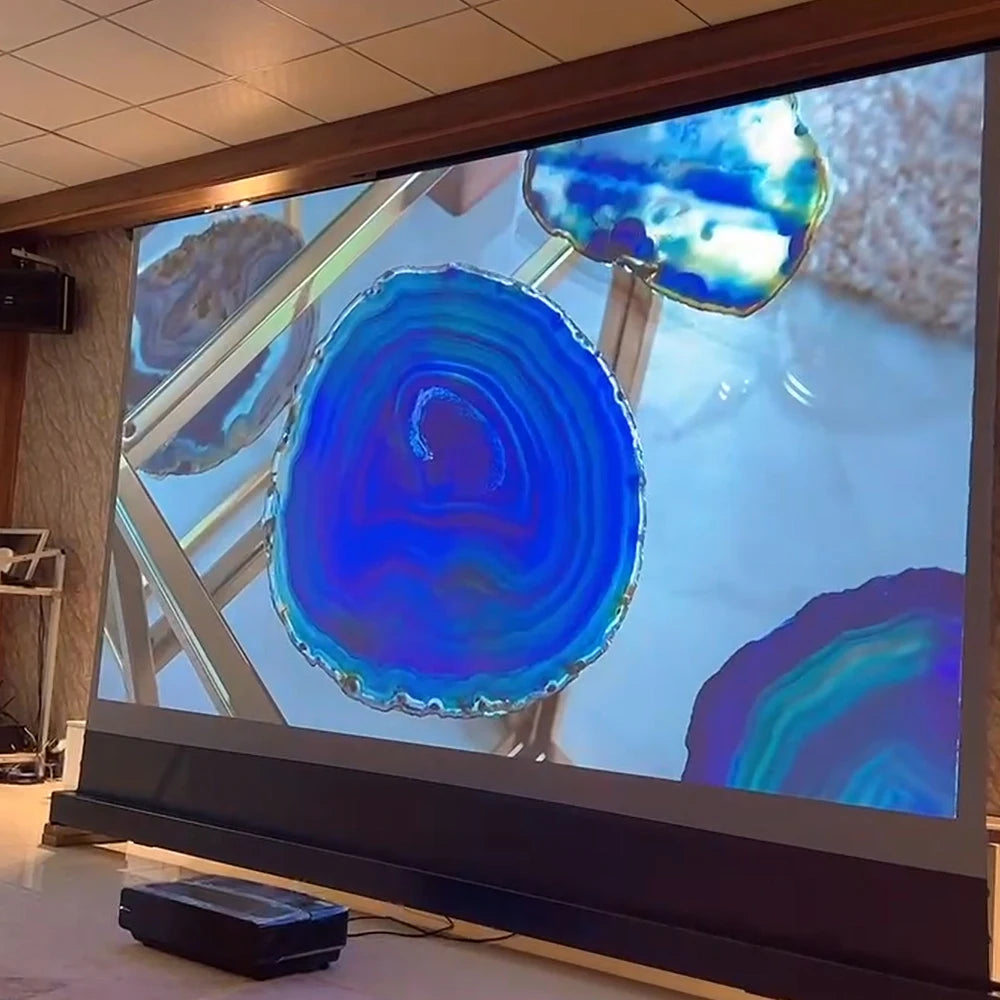 72-150 inch floor rising projector screen.
