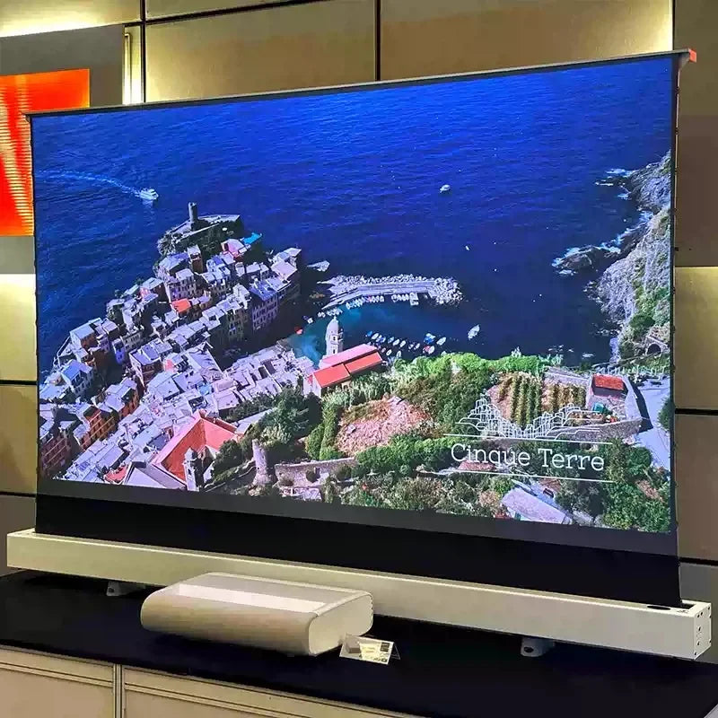 72-150 inch floor rising projector screen.