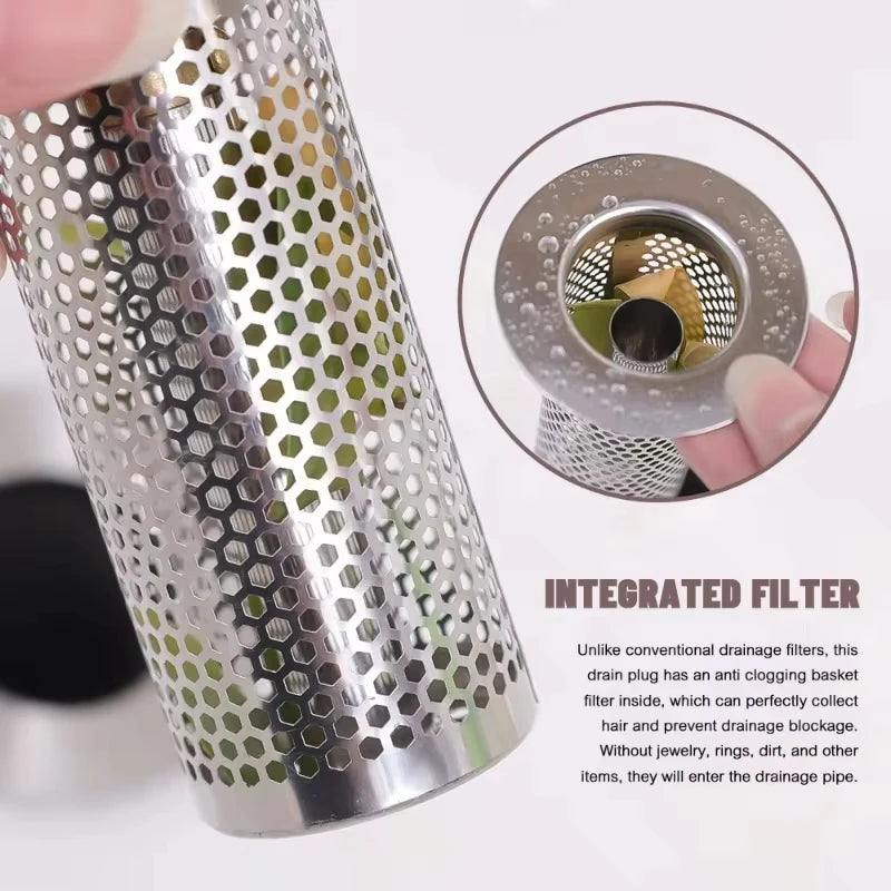 Sink Strainer, Stainless Steel Filter Bouncing Core.