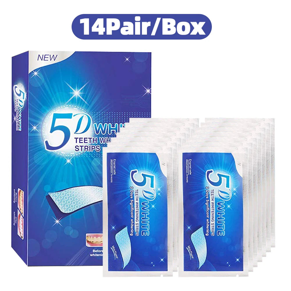 5D Teeth Whitening Strip 7/14/21/28 Pair.