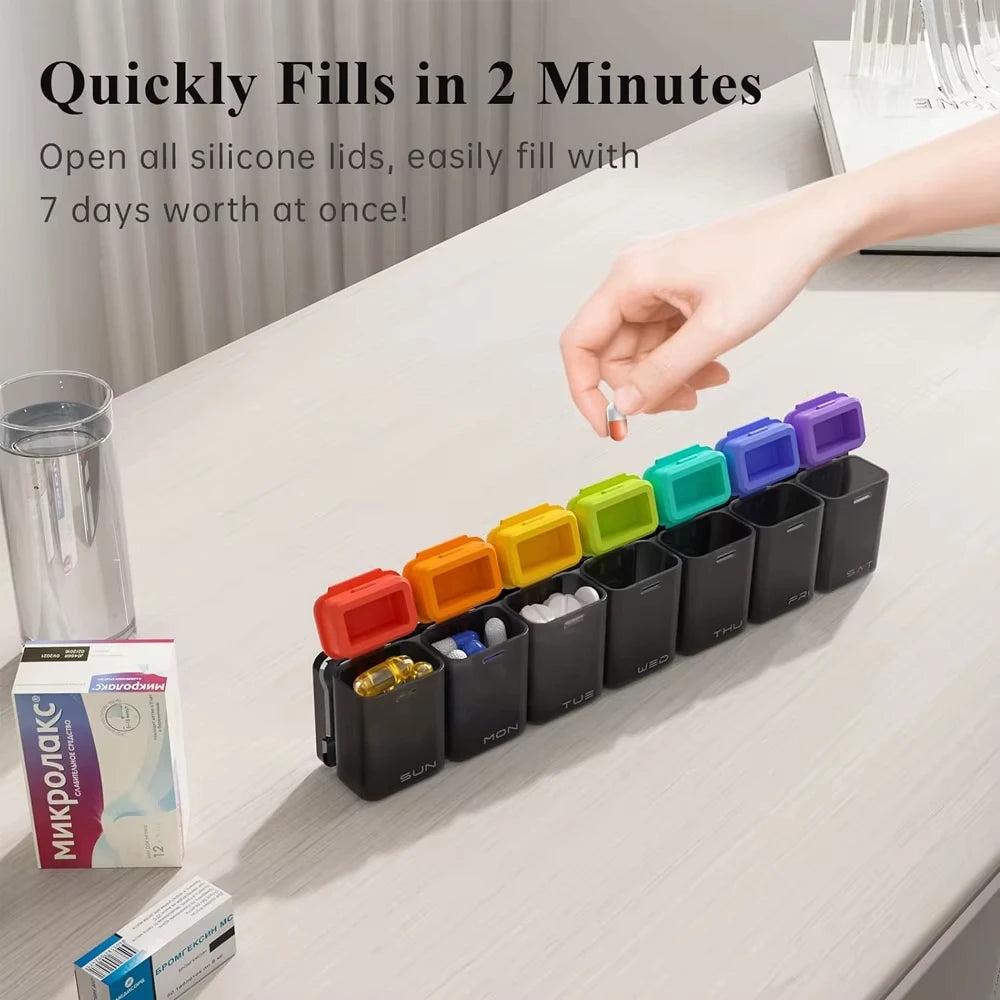 Magnetic Removable weekly organizer Pill Box