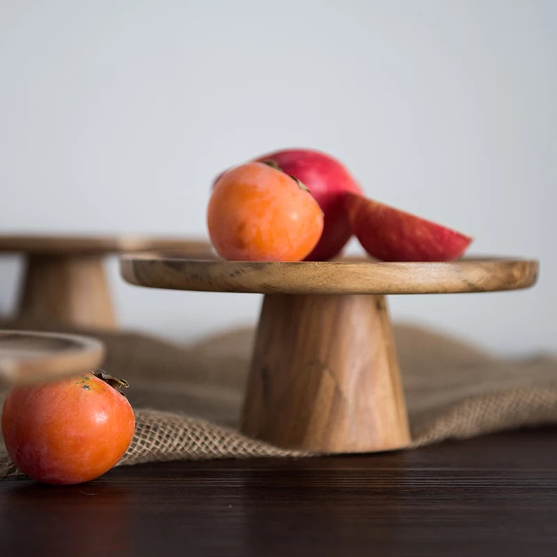 High Stand Wooden Cake Plate.