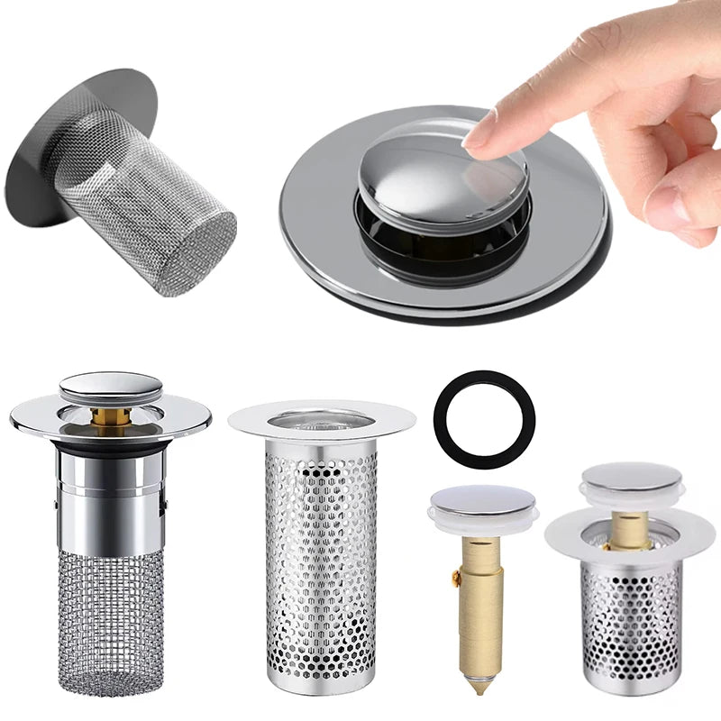 Sink Strainer, Stainless Steel Filter Bouncing Core.