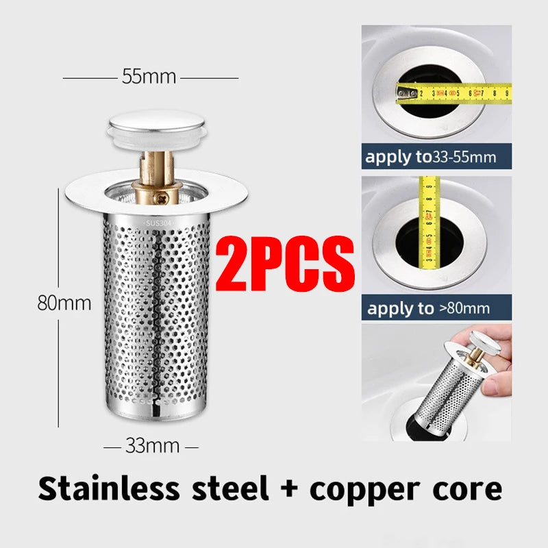 Sink Strainer, Stainless Steel Filter Bouncing Core.
