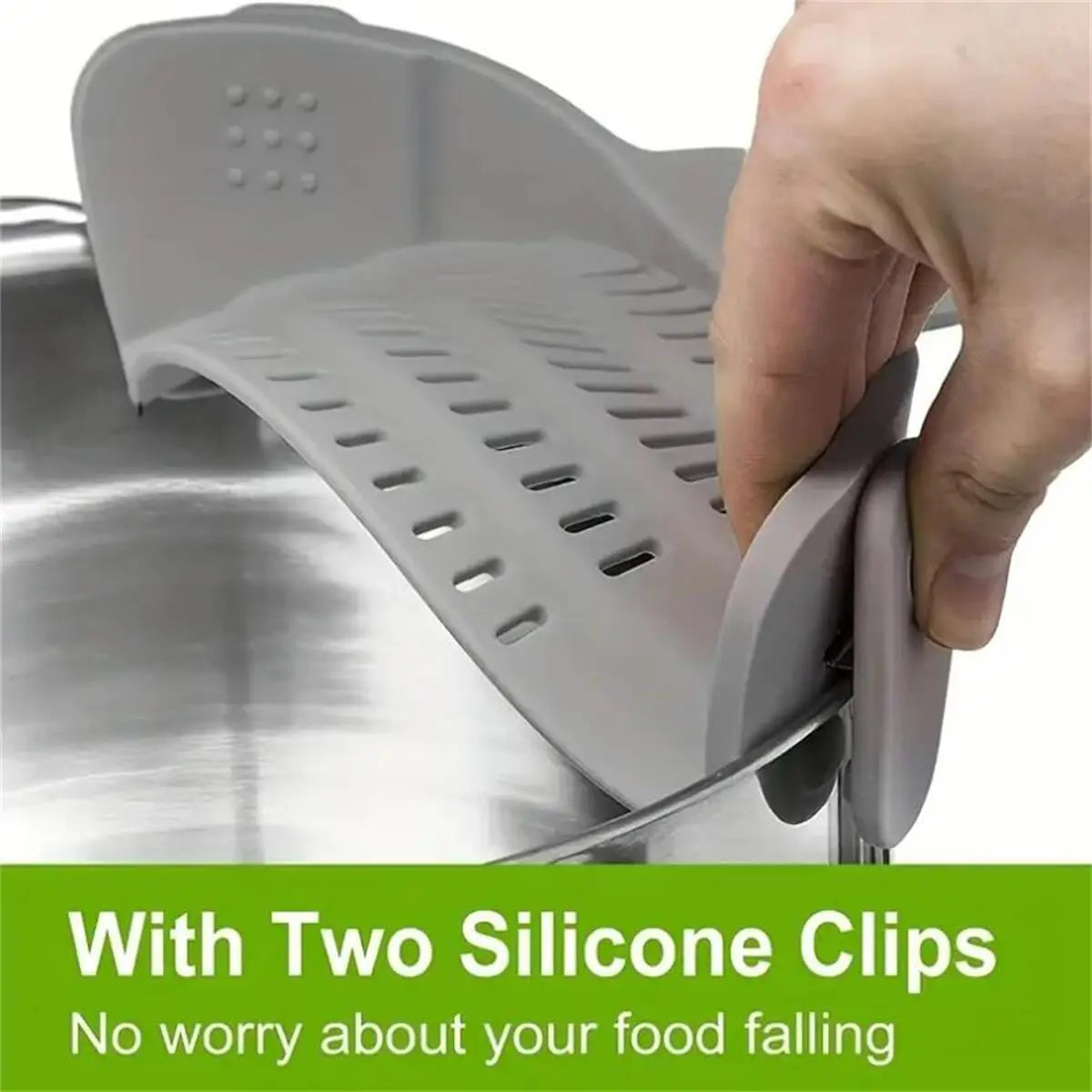 1pc Adjustable Silicone Clip-On Strainer.