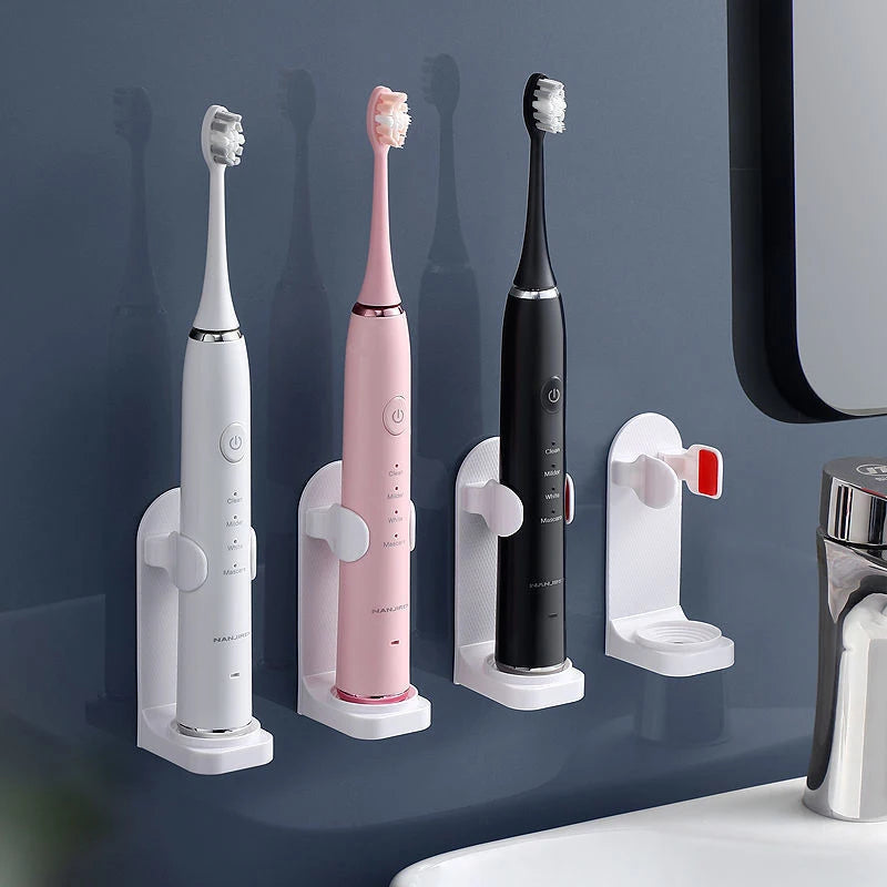 Adjustable Toothbrush Holder, Electric Toothbrush Base Silicone Non-slip, Wall Mount Brush Body Rack.