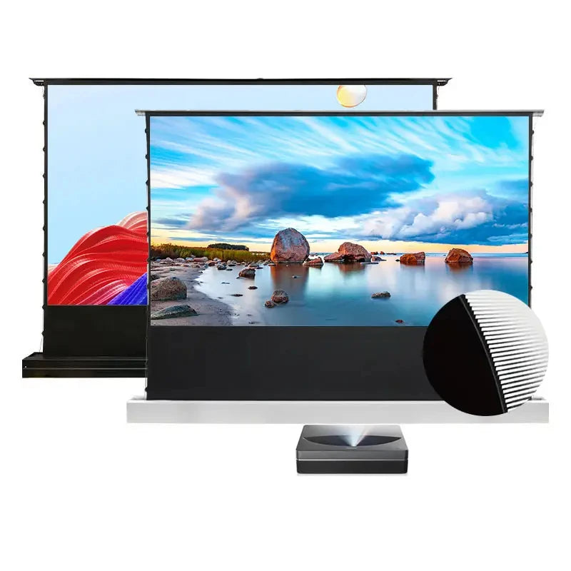 72-150 inch floor rising projector screen.
