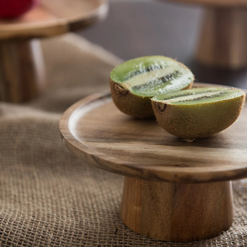 High Stand Wooden Cake Plate.