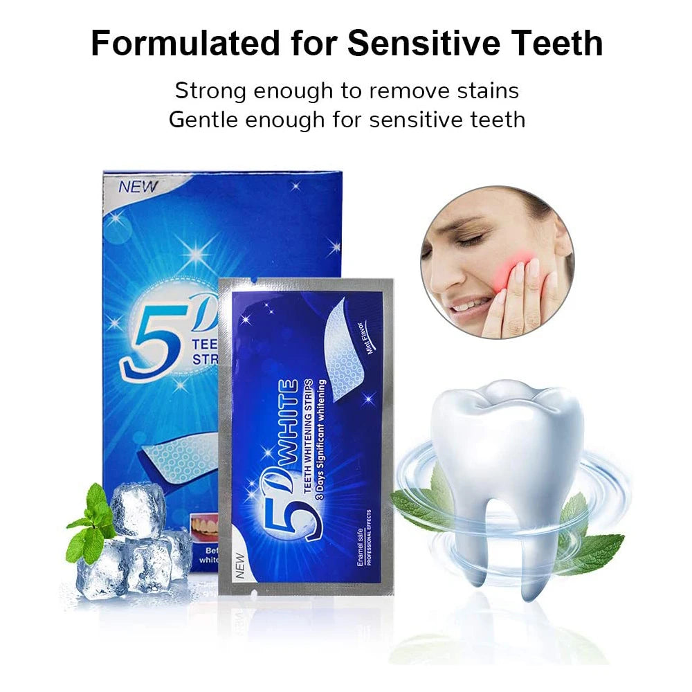 5D Teeth Whitening Strip 7/14/21/28 Pair.