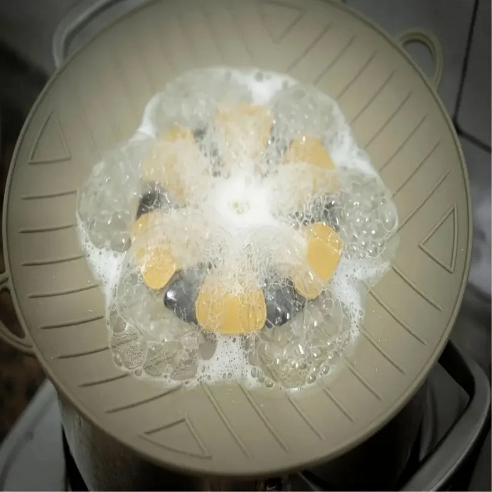 Boiling protection cover - high temperature resistant silicone, microwave splash cover.