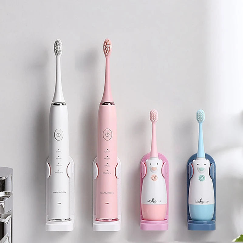 Adjustable Toothbrush Holder, Electric Toothbrush Base Silicone Non-slip, Wall Mount Brush Body Rack.