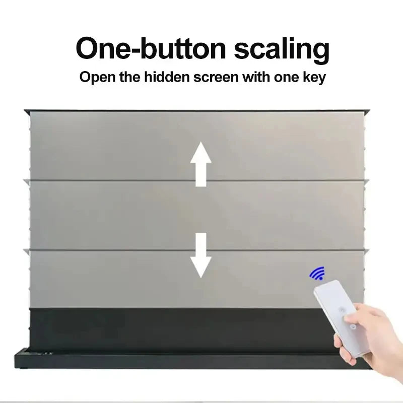 72-150 inch floor rising projector screen.