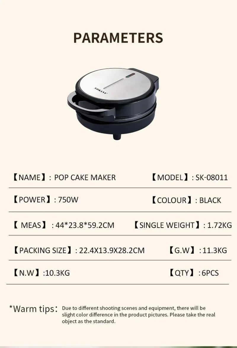 Non-stick electric Cake Pop Maker.