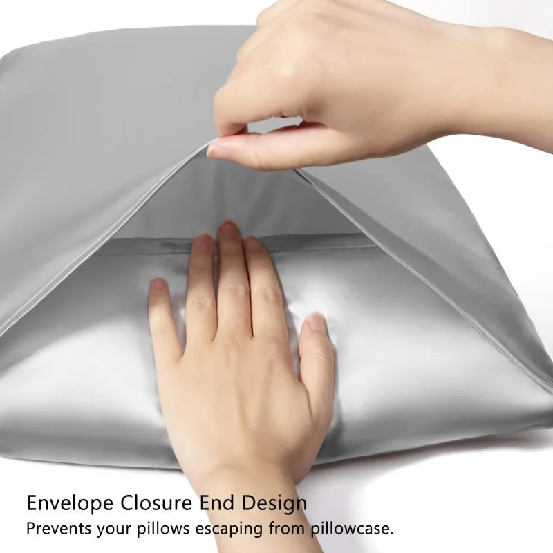 2pcs Satin Pillowcase for smooth Skin and Hair, A good night rest.