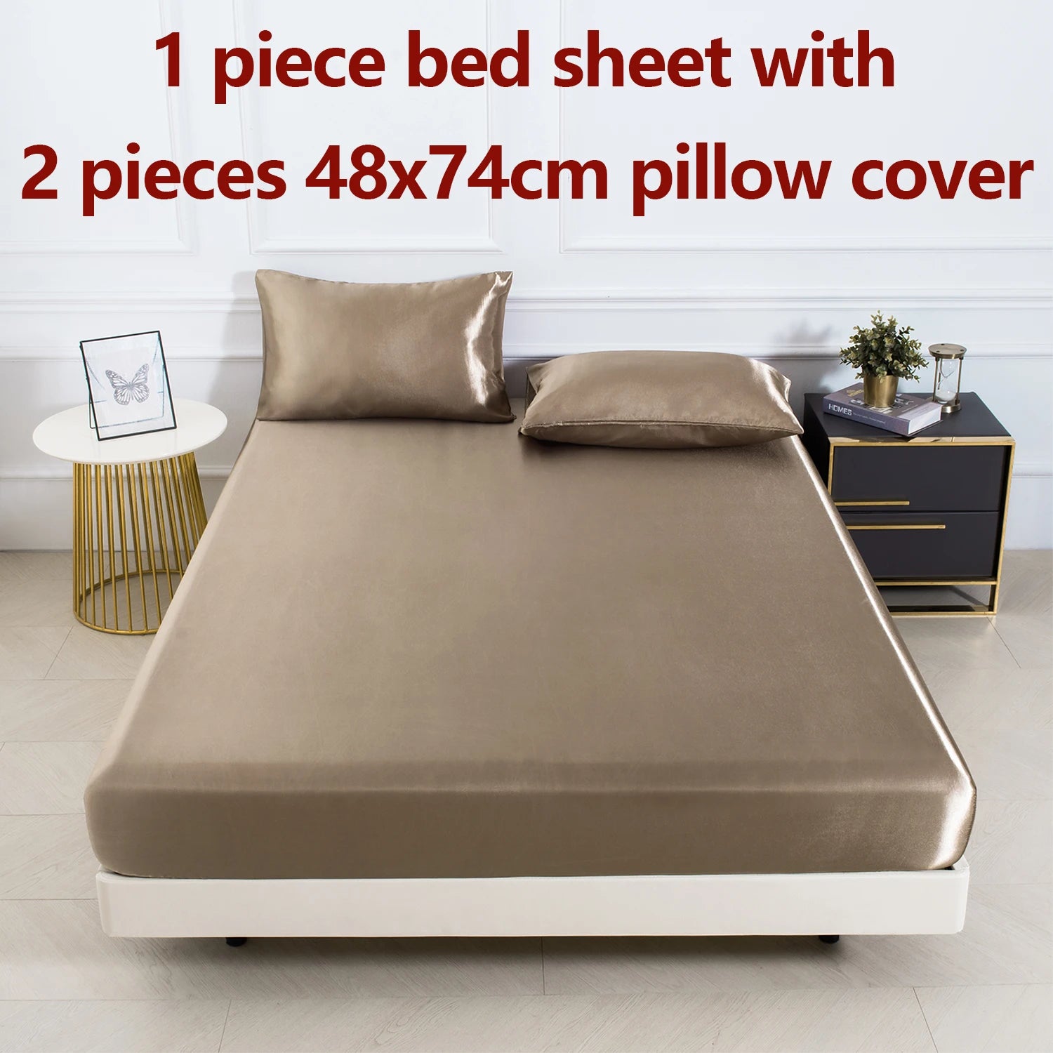 3pc Soft, comfortable, breathable Color Fitted Sheet Set 1 bed sheet with 2 pillow cover.