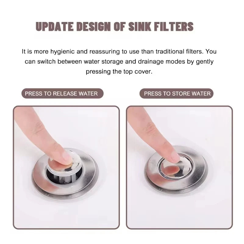 Sink Strainer, Stainless Steel Filter Bouncing Core.