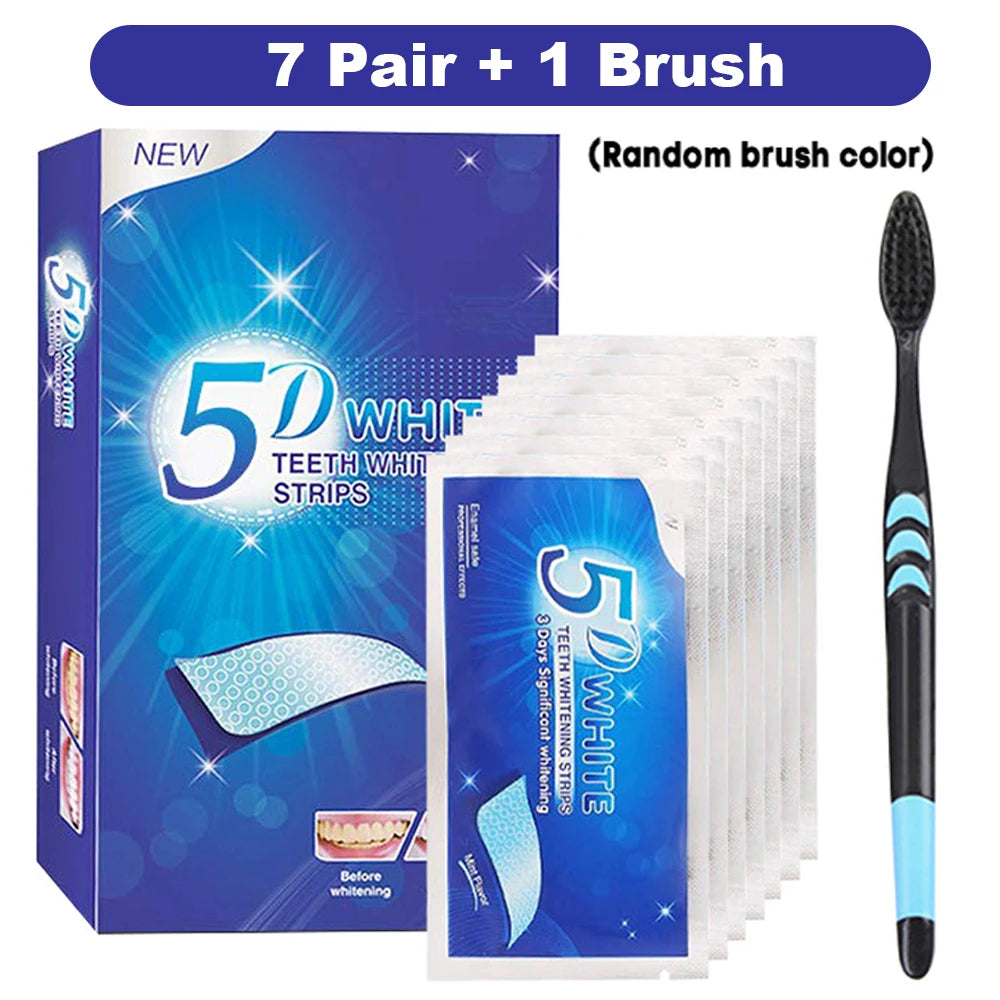 5D Teeth Whitening Strip 7/14/21/28 Pair.