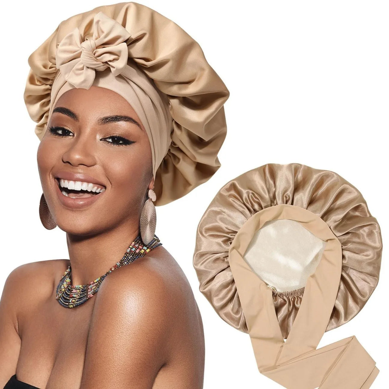 New Satin Double Layer Bonnet.