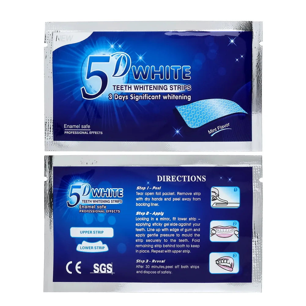 5D Teeth Whitening Strip 7/14/21/28 Pair.