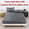 3pc Soft, comfortable, breathable Color Fitted Sheet Set 1 bed sheet with 2 pillow cover.