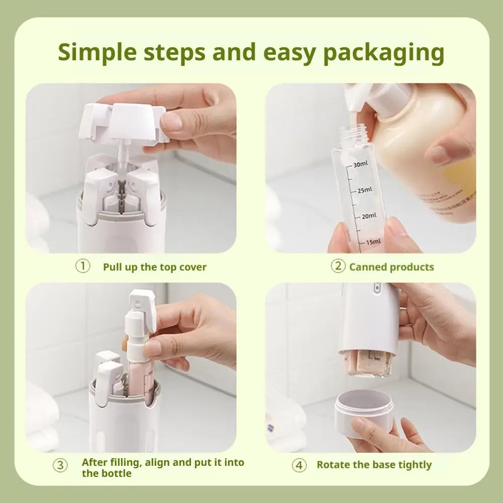 4 In 1 Travel Dispenser Portable Travel Bottles.