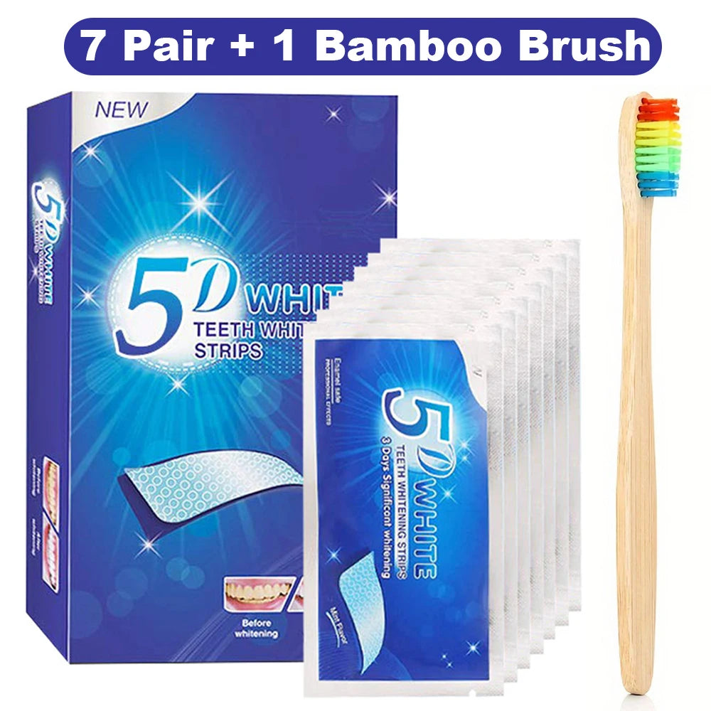 5D Teeth Whitening Strip 7/14/21/28 Pair.
