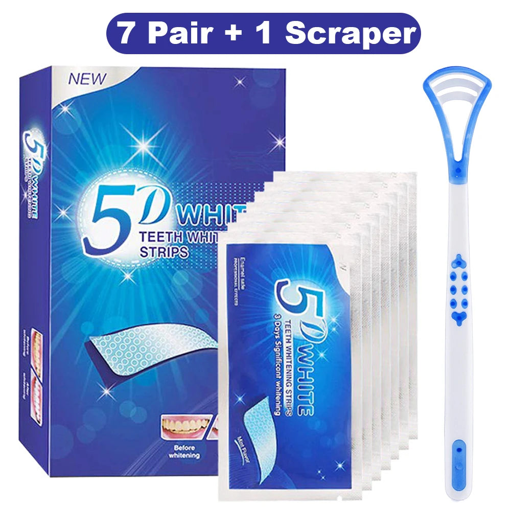 5D Teeth Whitening Strip 7/14/21/28 Pair.