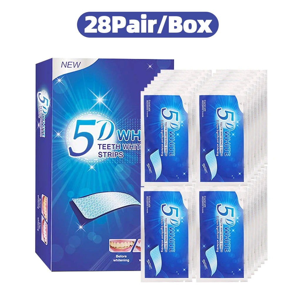 5D Teeth Whitening Strip 7/14/21/28 Pair.