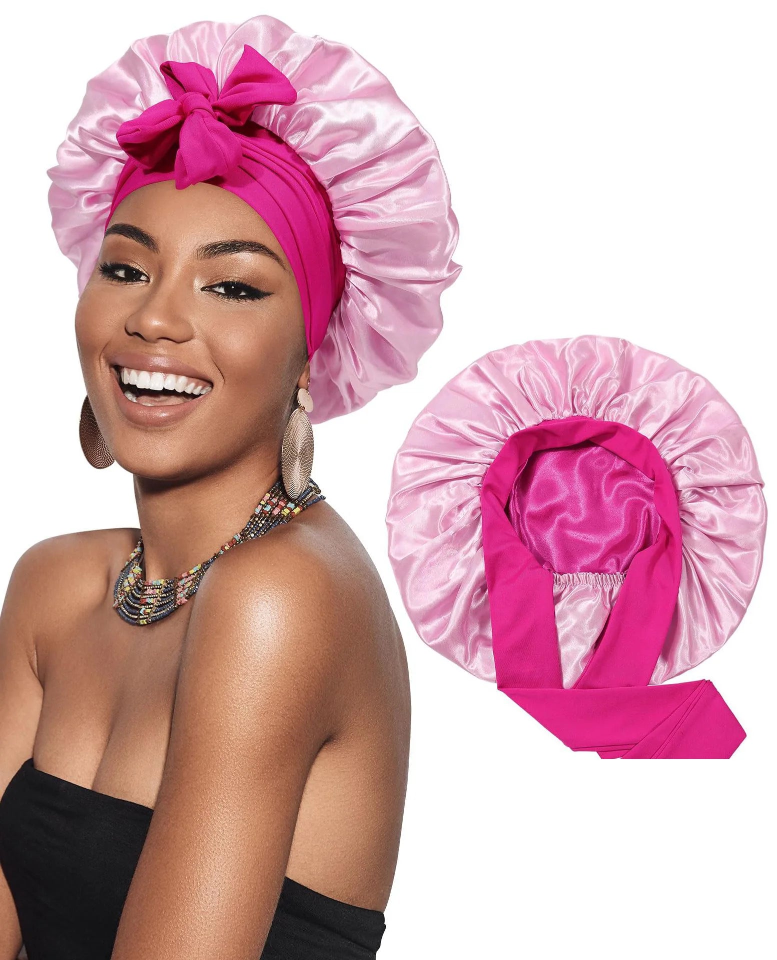 New Satin Double Layer Bonnet.