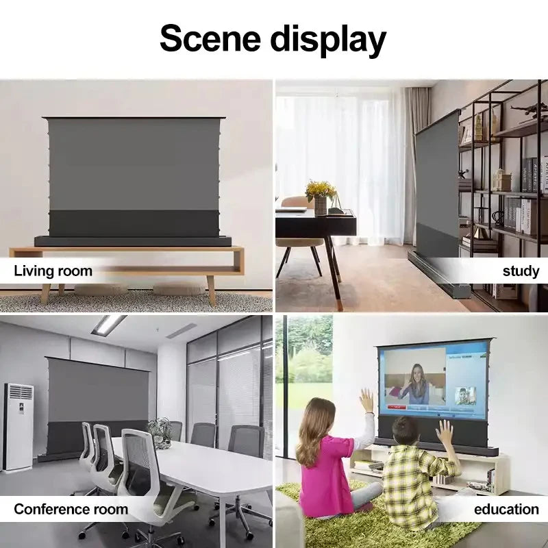 72-150 inch floor rising projector screen.