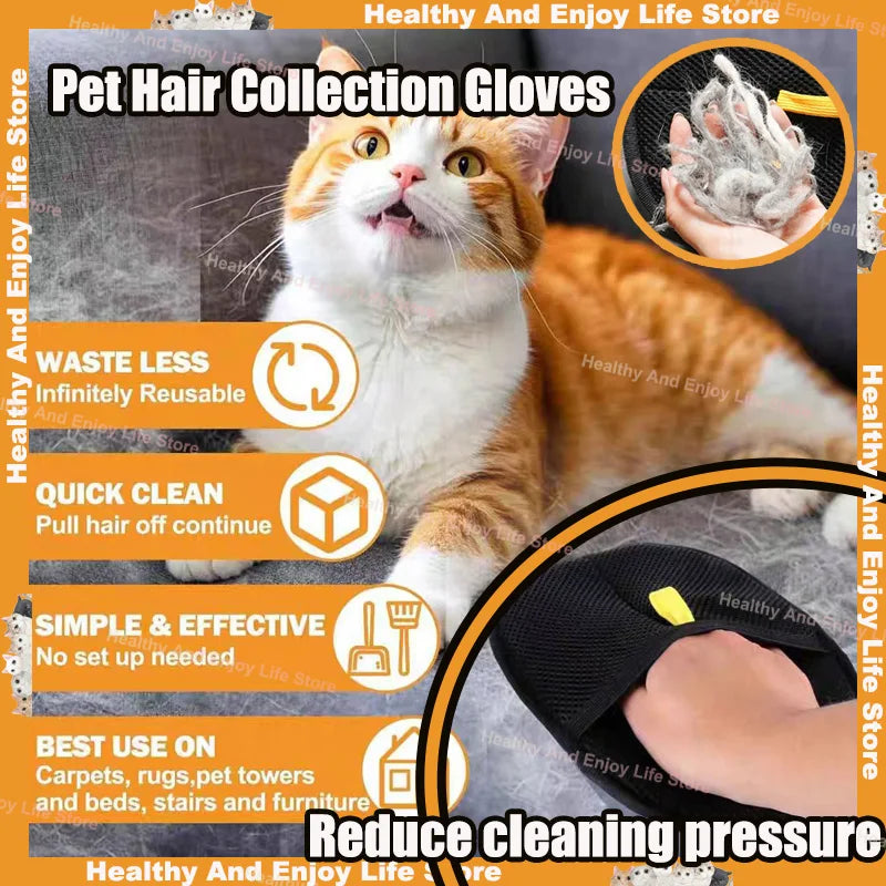 Pet Hair Cleaning And Collection Gloves.