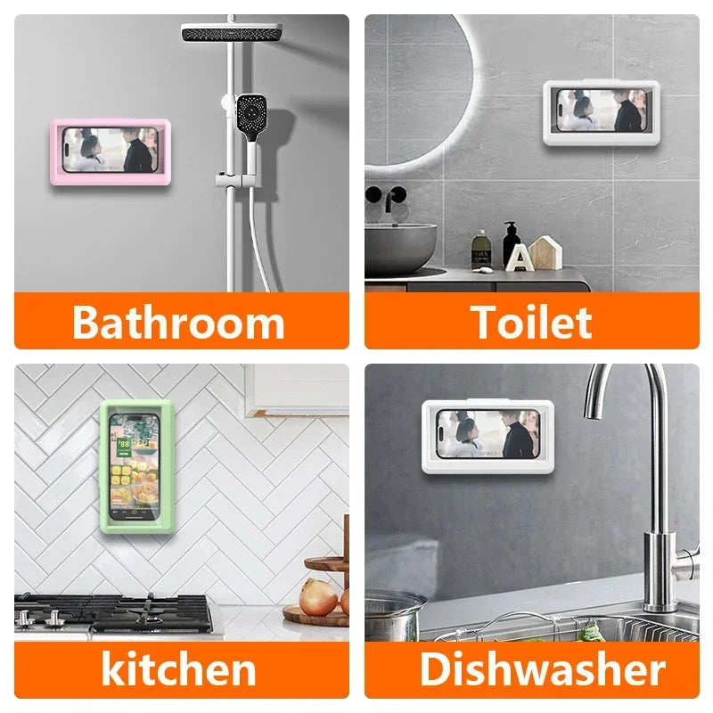 Waterproof and Anti-fog Mobile Phone Case for Bathroom Shower.