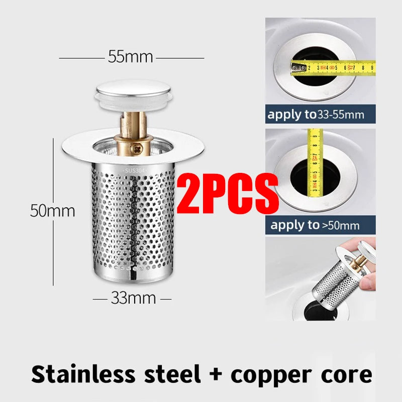 Sink Strainer, Stainless Steel Filter Bouncing Core.