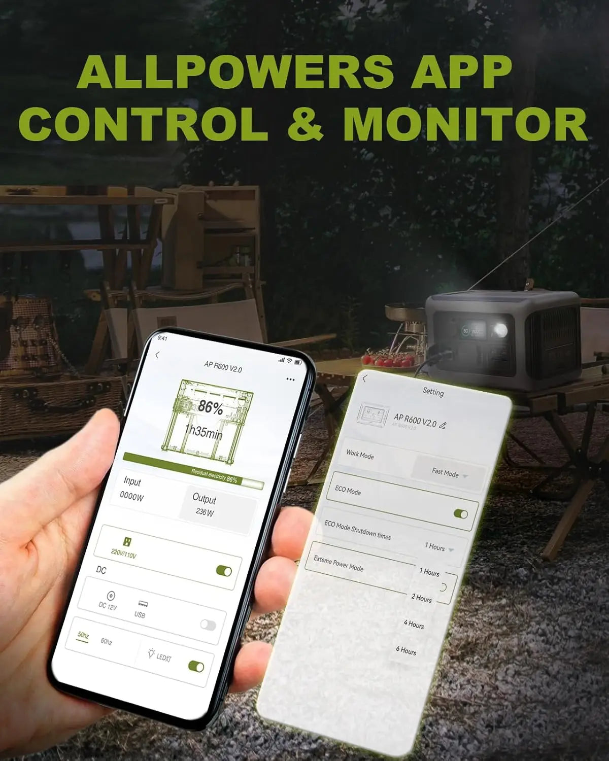 Portable Power Station Output for Outdoor Camping.