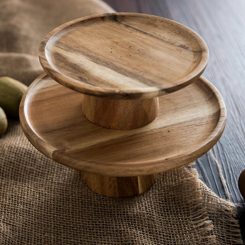 High Stand Wooden Cake Plate.