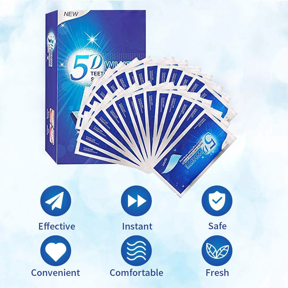 5D Teeth Whitening Strip 7/14/21/28 Pair.