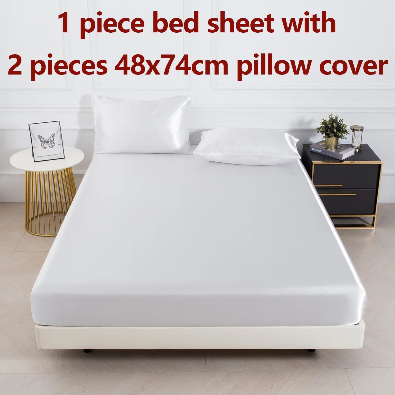 3pc Soft, comfortable, breathable Color Fitted Sheet Set 1 bed sheet with 2 pillow cover.