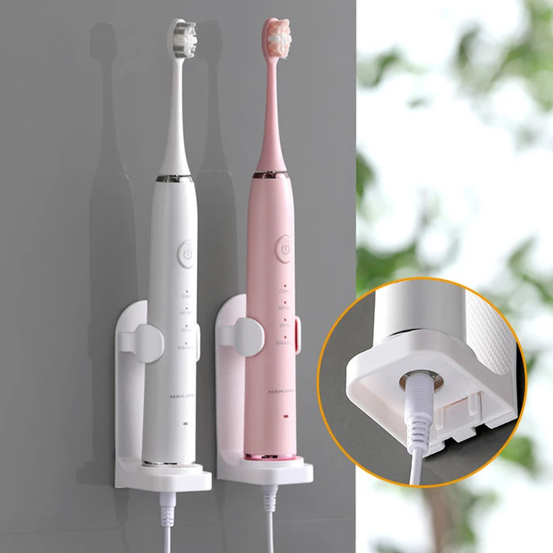 Adjustable Toothbrush Holder, Electric Toothbrush Base Silicone Non-slip, Wall Mount Brush Body Rack.