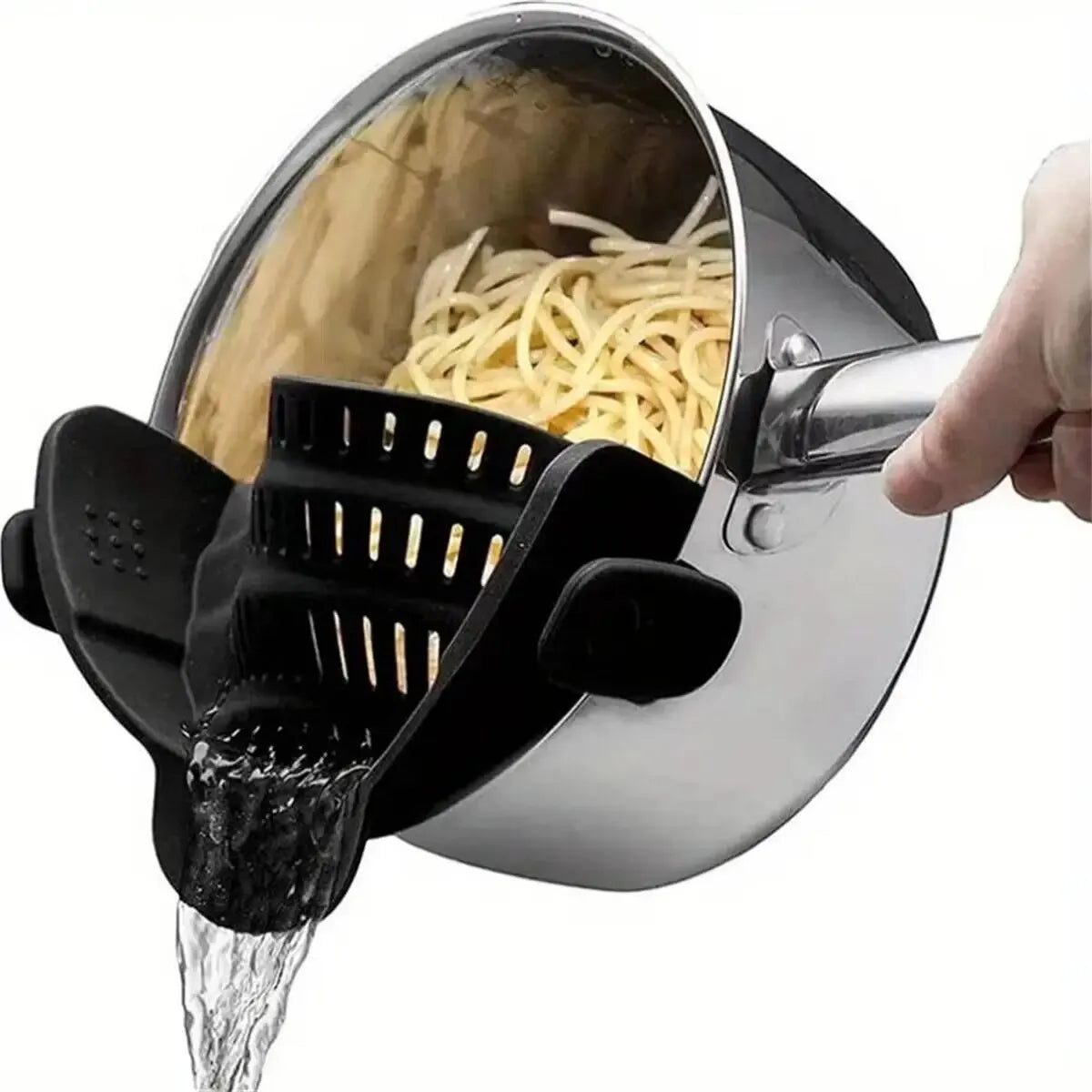 1pc Adjustable Silicone Clip-On Strainer.