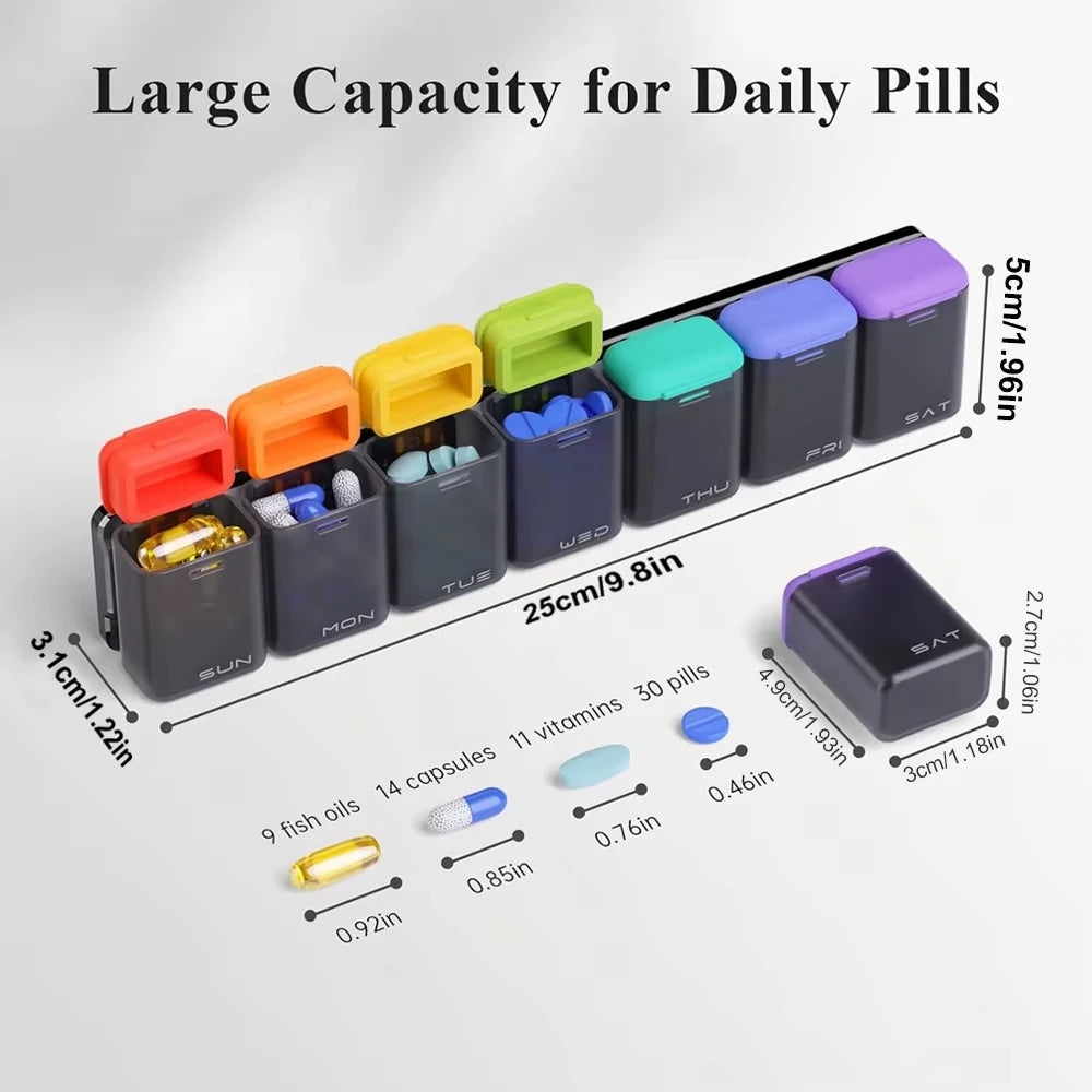 Magnetic Removable weekly organizer Pill Box